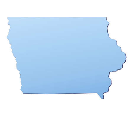 Iowa(USA) map filled with light blue gradient. High resolution. Mercator projection.の写真素材