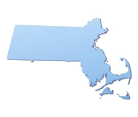 Massachusetts(USA) map filled with light blue gradient. High resolution. Mercator projection.の写真素材