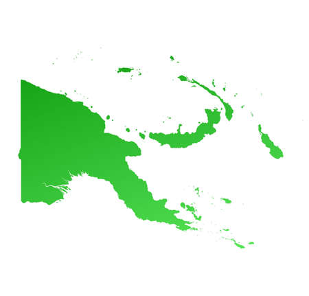 Green gradient Papua New Guinea map. Detailed, Mercator projection.の写真素材
