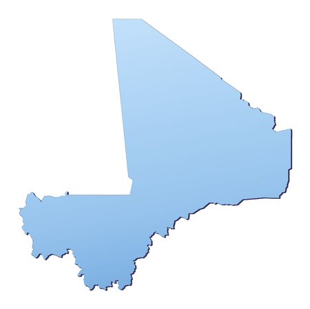 Mali map filled with light blue gradient. High resolution. Mercator projection.の写真素材