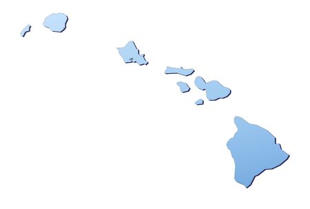 Hawai map filled with light blue gradient. High resolution. Mercator projection.の写真素材