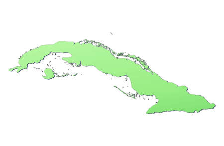 Cuba map filled with light green gradient. High resolution. Mercator projection.の写真素材
