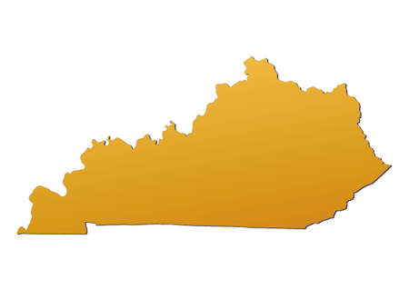 Kentucky (USA) map filled with orange gradient. Mercator projection.の写真素材