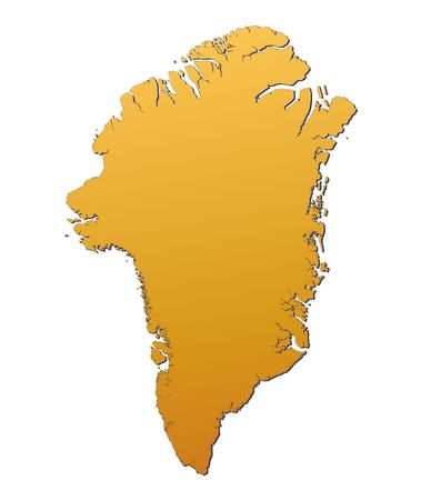 Greenland map filled with orange gradient. Mercator projection.の写真素材