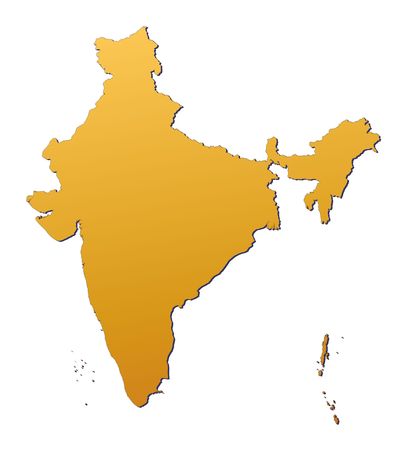 India map filled with orange gradient. Mercator projection.の写真素材