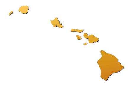 Hawai map filled with orange gradient. Mercator projection.の写真素材