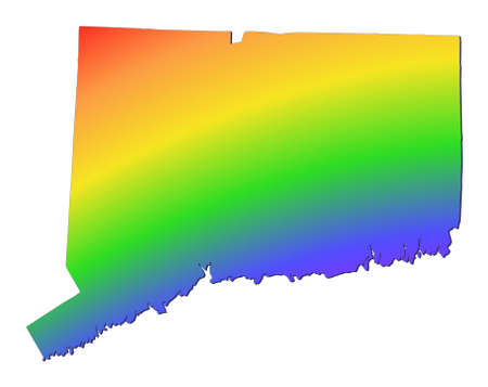 Connecticut map filled with rainbow gradient. Mercator projection.の写真素材