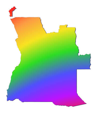 Angola map filled with rainbow gradient. Mercator projection.の写真素材