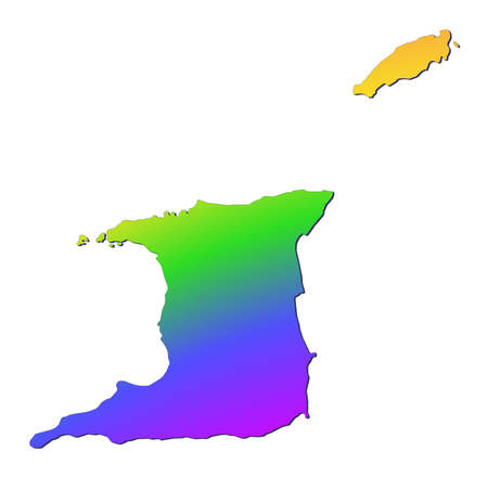 Trinidad and Tobago map filled with rainbow gradient. Mercator projection.の写真素材