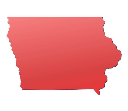 Iowa (USA) map filled with red gradient. Mercator projection.の写真素材