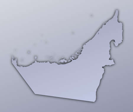 United Arab Emirates map filled with metallic gradient. Mercator projection.の写真素材