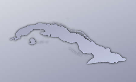 Cuba map filled with metallic gradient. Mercator projection.の写真素材
