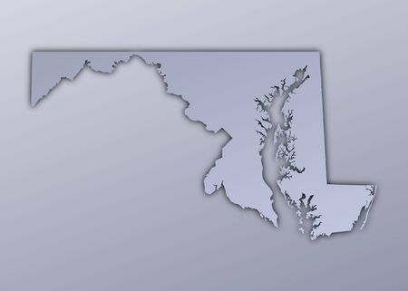 Maryland (USA) map filled with metallic gradient. Mercator projection.の写真素材