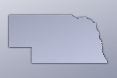 Nebraska (USA) map filled with metallic gradient. Mercator projection.の写真素材