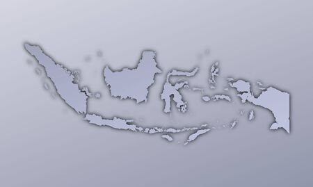 Indonesia map filled with metallic gradient. Mercator projection.の写真素材