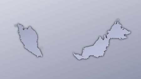 Malaysia map filled with metallic gradient. Mercator projection.の写真素材