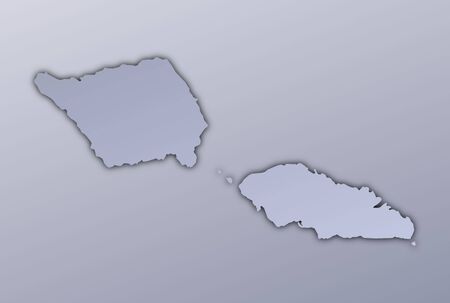 Samoa map filled with metallic gradient. Mercator projection.の写真素材