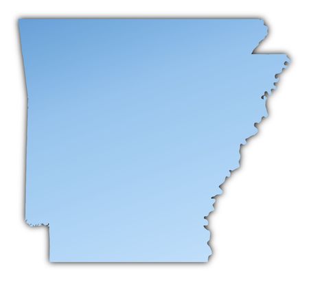 Arkansas(USA) map light blue map with shadow. High resolution. Mercator projection.の写真素材