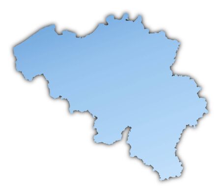 Belgium map light blue map with shadow. High resolution. Mercator projection.の写真素材