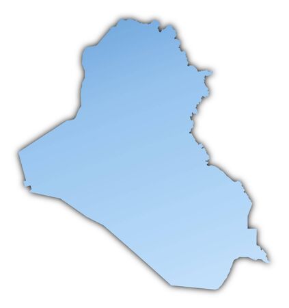 Iraq map light blue map with shadow. High resolution. Mercator projection.の写真素材