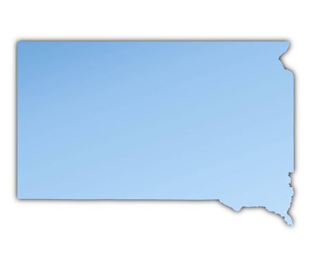 South Dakota(USA) map light blue map with shadow. High resolution. Mercator projection.の写真素材