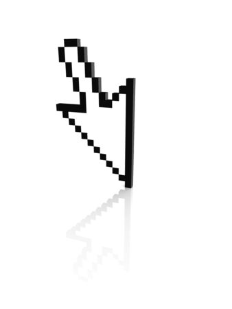 Computer arrow cursor 3d rendered illustrationの写真素材