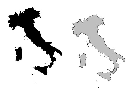 Italy map. Black and white. Mercator projection.のイラスト素材