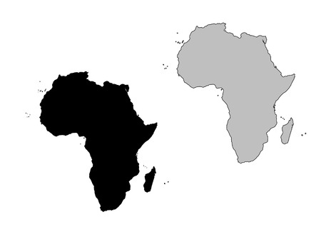 Africa map. Black and white. Mercator projection.のイラスト素材
