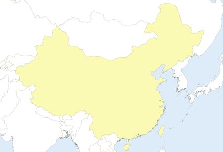 Map of china with country borders and neighbor countriesのeditorial素材