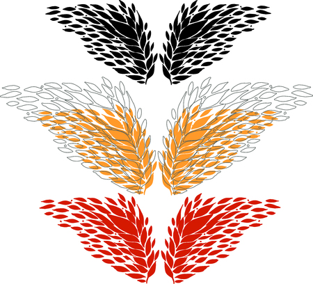 vector hand drawing wings for scrapbooking, wedding, invitation designのイラスト素材