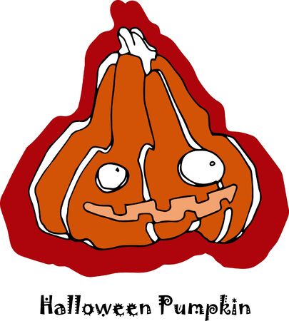 vector hand drawing Halloween pumpkin for icon and sticker designのイラスト素材