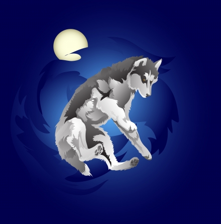 leaping wolfのイラスト素材