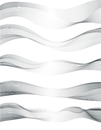 Collection of black wave Abstract ribbon backgroundのイラスト素材
