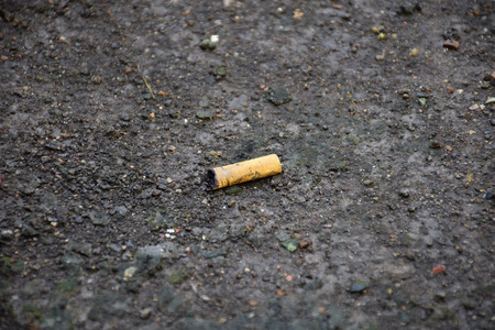 cigarette/trash on the ground.の写真素材