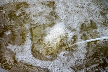 Air bubble on dirty water.の写真素材