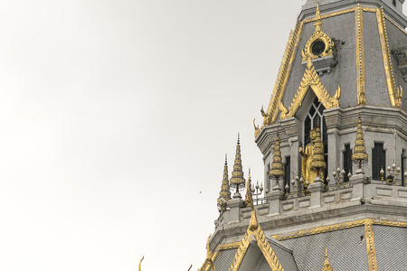 Beautiful marble church/temple Wat Sothorn, Chachoengsao Thailandの写真素材