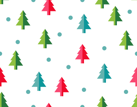 Seamless pattern Christmas trees for new year greeting card/wallpaper background. Vector Illustration.のイラスト素材