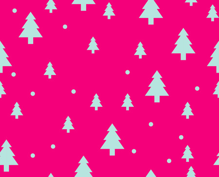 Seamless pattern Christmas trees for new year greeting card/wallpaper background. Vector Illustration.のイラスト素材