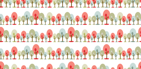 seamless simple trees pattern on white background. icon and symbol in Vector Illustration.のイラスト素材