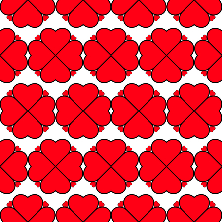 Heart vector seamless pattern on white background, illustration graphic for Valentine's Day, mothers...