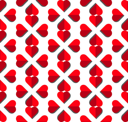 Heart vector seamless pattern on white background, illustration graphic for Valentine's Day, mothers day, wedding invitation card. love concept wallpaper/texture.のイラスト素材