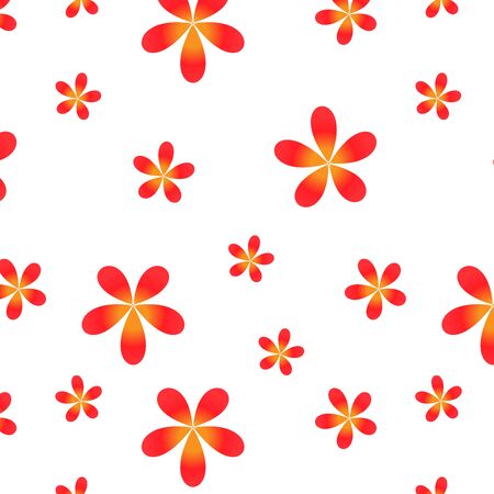 Red Flowers seamless pattern on white background. floral Vector decoration Illustration. Abstract nature artwork.のイラスト素材