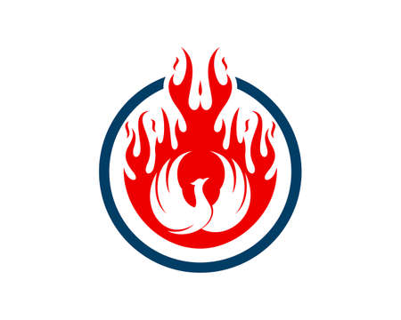 Simple phoenix in the fireのイラスト素材