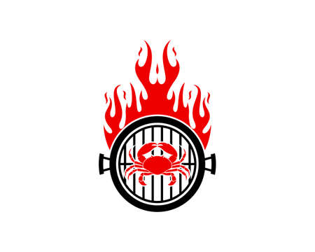 Hot Frying pan with crab insideのイラスト素材