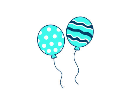 Beautiful two flying balloonのイラスト素材