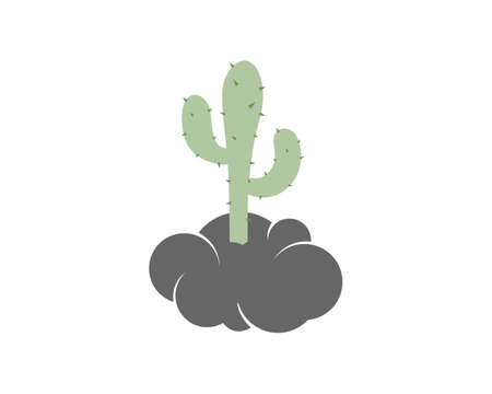 Abstract cloud and cactus treeのイラスト素材