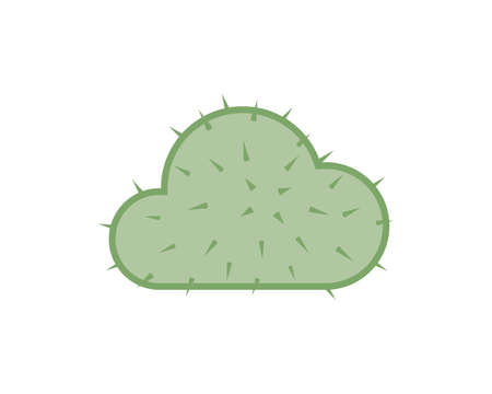Simple cloud with cactus spinesのイラスト素材