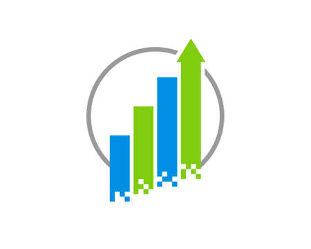 Chart with arrow up in the circleのイラスト素材