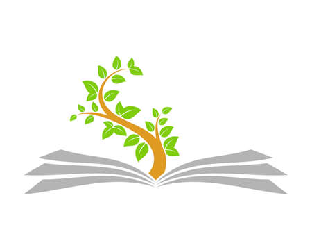 Nature education book planting treeのイラスト素材