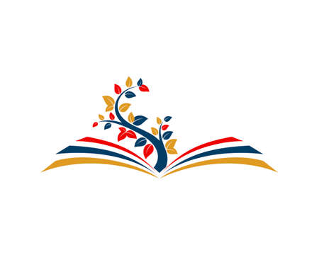 Education book with colorful treeのイラスト素材